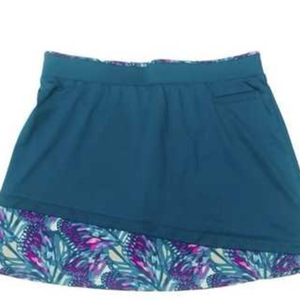 Pebble Beach Teal Purple Butterfly Golf Tennis Skirt Skort Size XL